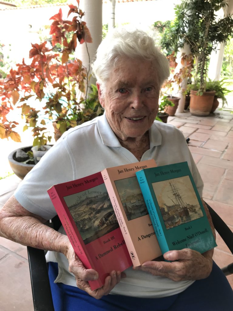 Jan Henry Morgan with her trilogy about Lower Canada